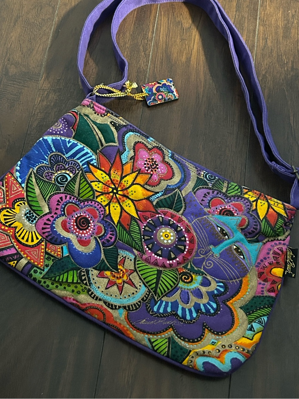 Womens Laurel Burch 'Carlotta's Garden' Crossbody Bag